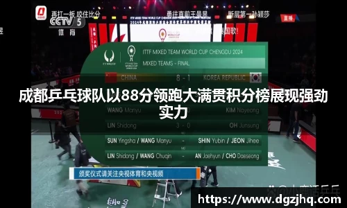 成都乒乓球队以88分领跑大满贯积分榜展现强劲实力